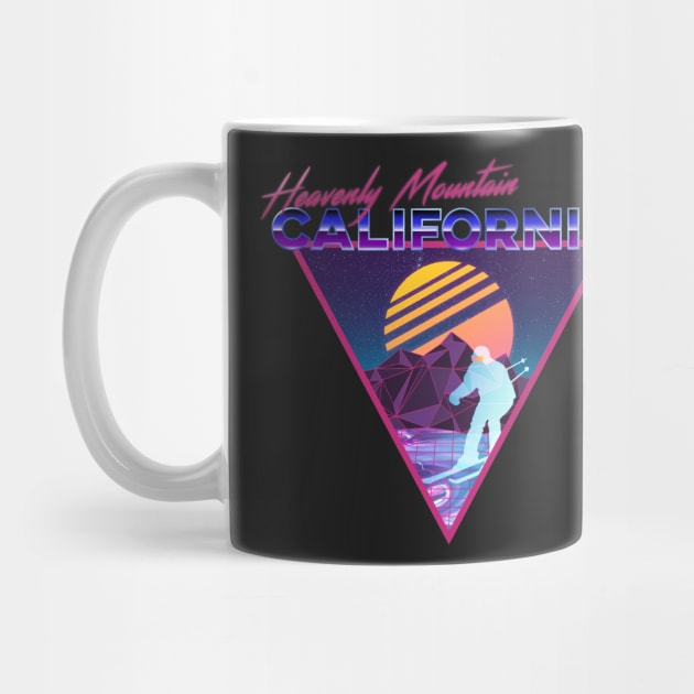 Retro Vaporwave Ski Mountain | Heavenly Mountain California | Shirts, Stickers, and More! by KlehmInTime